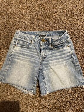 American Eagle Outfitters Light Blue Washed Denim Cutoff Shorts